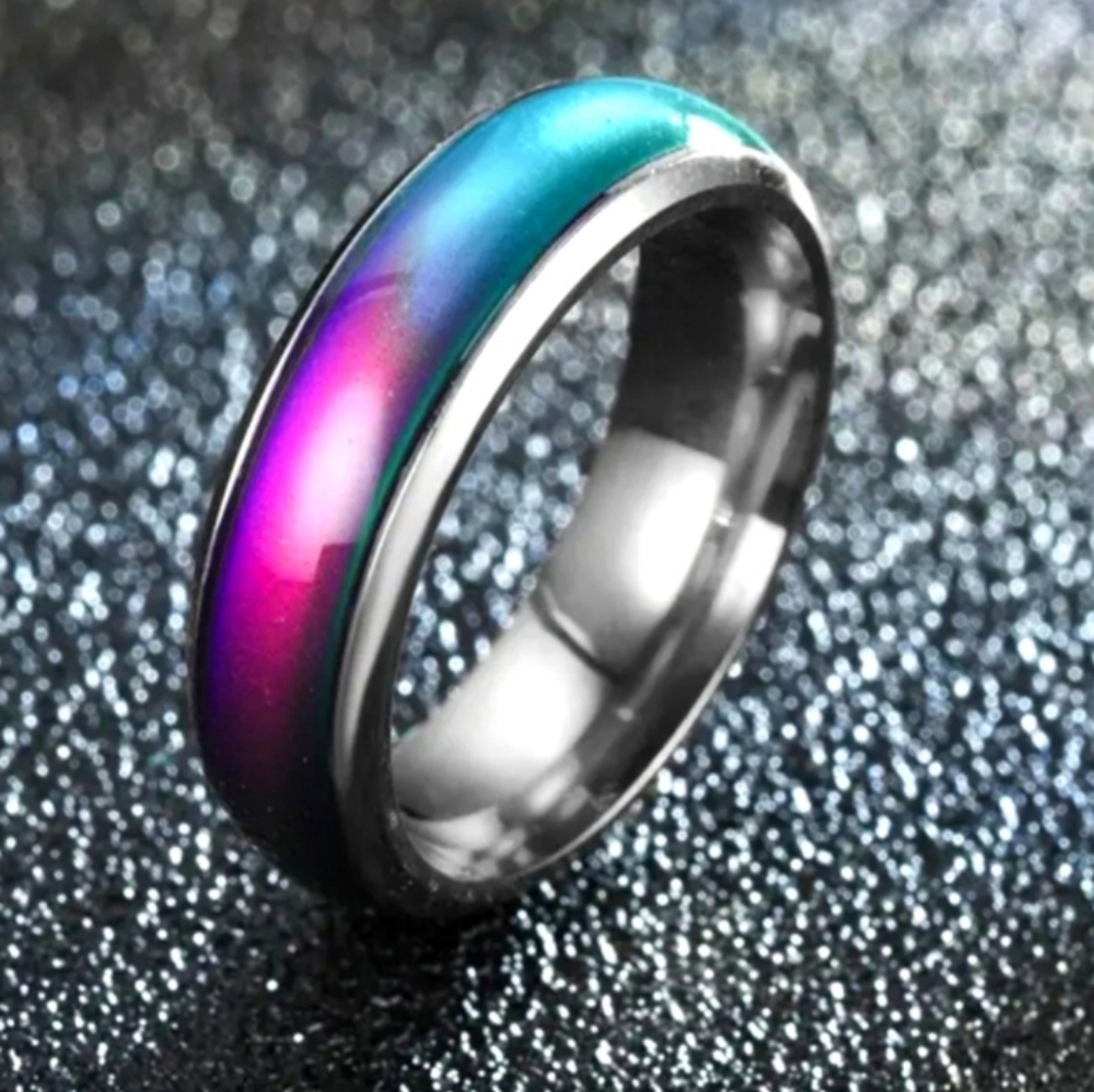 Unisex Blue and Purple Temperature/Mood Ring Sz 11